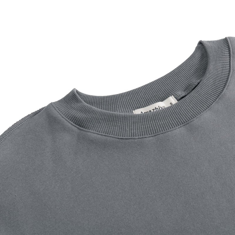 Amazhiyu Women Cropped Sweatshirt Long Sleeves Pullover Fleece Crop Tops Ash, Small - Image 4